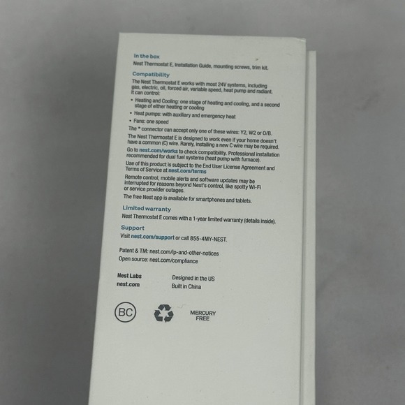 Google Nest E Smart Home Wifi Digital Programable Thermostat T4000ES - Picture 5 of 13